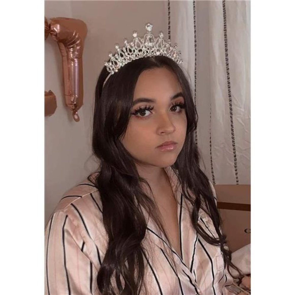 Silver Rhinestone Tiara Princess Headband - Picture 2 of 6